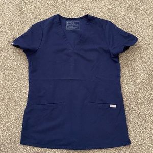 XS Navy Blue Casma Figs scrub top